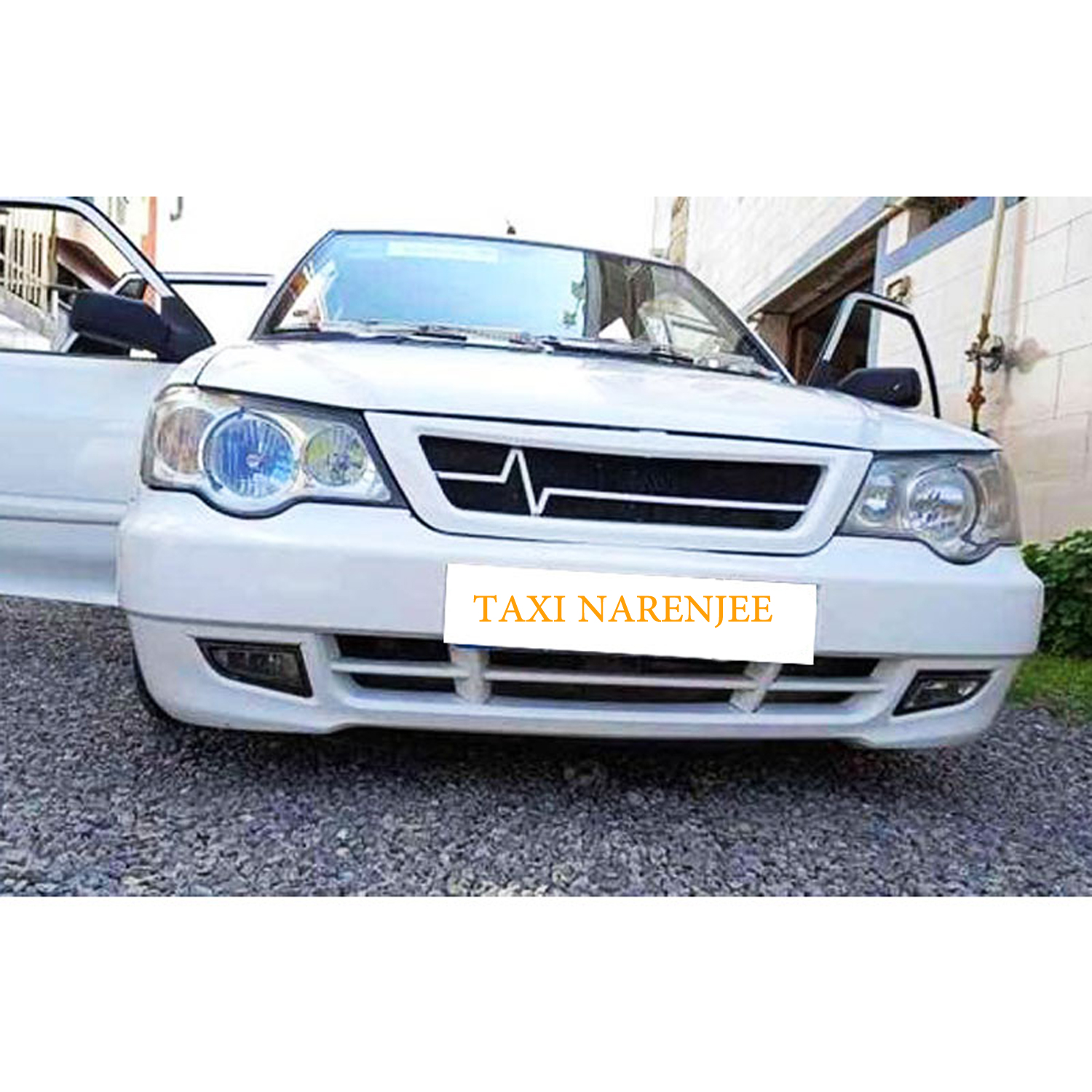 جلو پنجره اسپرت پراید 111 و132 (طرح ضربان) سفید - Image 2