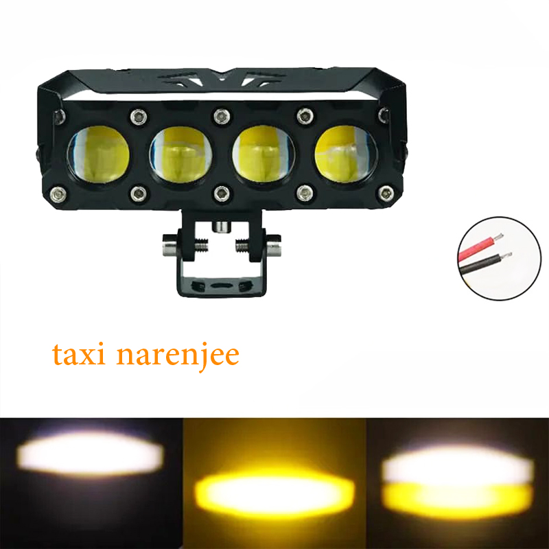 پرژکتور آفرودی خودرو و موتور سیکلت مدل 4 لنز خطی(2رنگ)تلسکوپی - Image 2